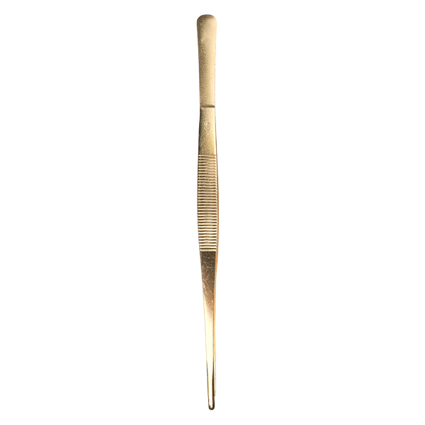 Tweezers 25cm, S/S with gold plating