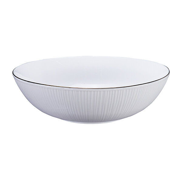 Nippon White w/Golden Rim Bowl 23x6.5cm Lines 3/18