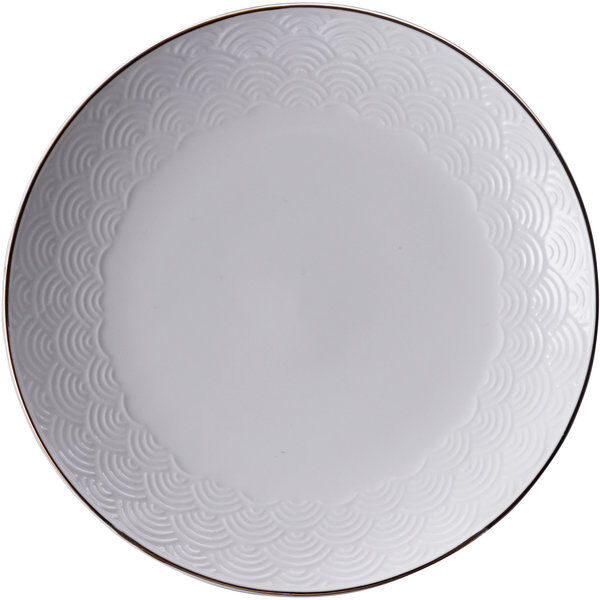 Nippon White w/Golden Rim Plate 19cm Wave 6/48
