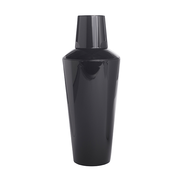 Cocktail-Shaker, plastik 3-teilig, schwarz