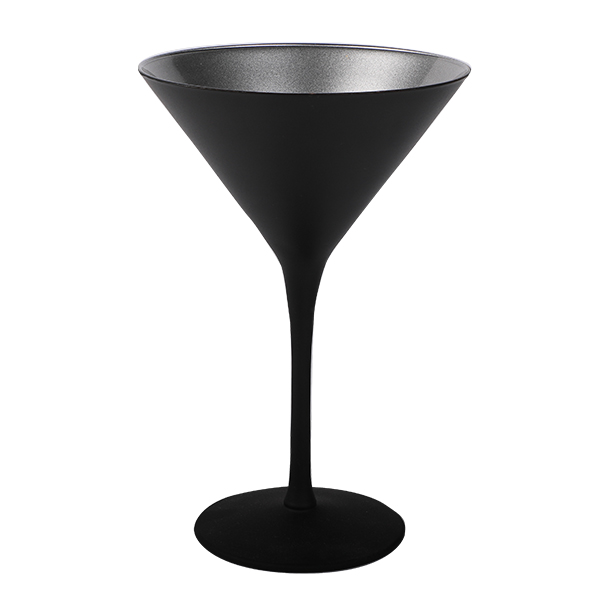 Cocktailschale Glas matt Schwarz/Silber 240ml