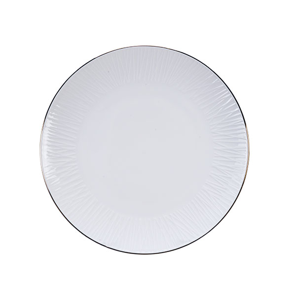 Nippon White w/Golden Rim Plate 30cm Lines 1/18