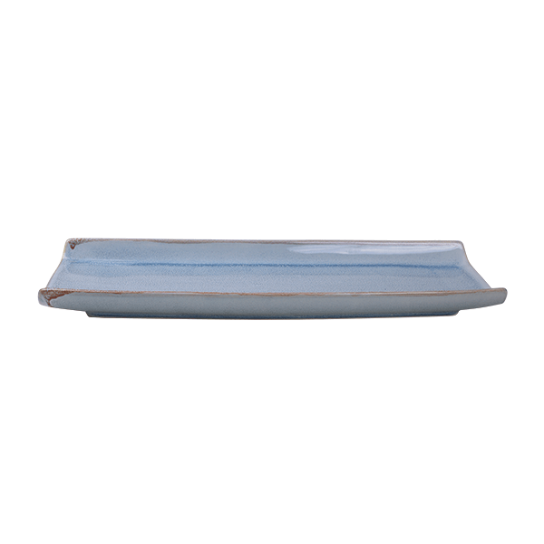 Ming Platte rechteckig Teller, blau 40,5cm