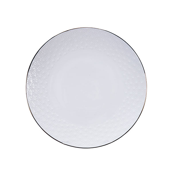Nippon White w/Golden Rim Plate 30cm Star 1/18