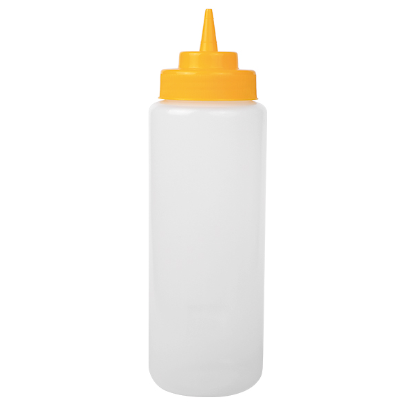 Mustard Squeeze Bottle, 32 oz, 944 ml, Wide Mouth
