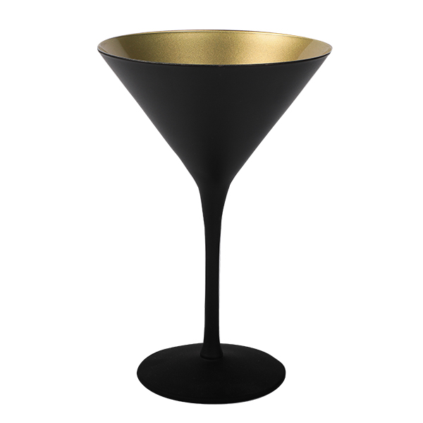 Cocktailschale Glas matt Schwarz/Gold 240ml
