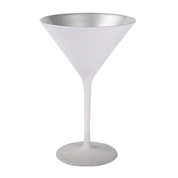Cocktailschale Glas matt Weiss/Silber 240ml